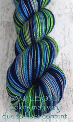 Midnight Blue Gray Green: Self Striping Yarn - Dyed to Order - Sports Team / Minnesota