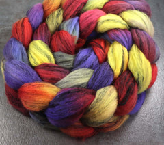 GEMSTONES: Merino wool-Black Tencel - Hand dyed roving - 5oz