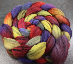 GEMSTONES: Merino wool-Black Tencel - Hand dyed roving - 5oz