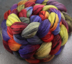 GEMSTONES: Merino wool-Black Tencel - Hand dyed roving - 5oz