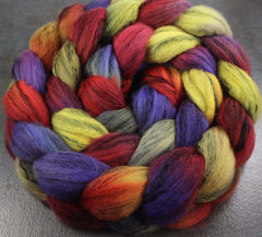 GEMSTONES: Merino wool-Black Tencel - Hand dyed roving - 5oz