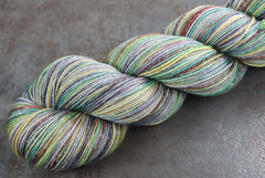 HAWAIIAN STORM CLOUDS: SW Merino/Lurex Sparkle - Hand dyed Variegated sock yarn