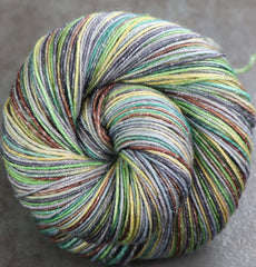 HAWAIIAN STORM CLOUDS: SW Merino/Lurex Sparkle - Hand dyed Variegated sock yarn