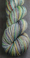 HAWAIIAN STORM CLOUDS: SW Merino/Lurex Sparkle - Hand dyed Variegated sock yarn