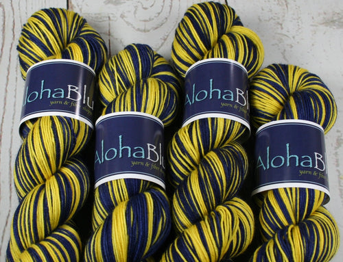 Blue Maize: Self Striping Yarn - Dyed to Order - Sports Team / MICHIGAN