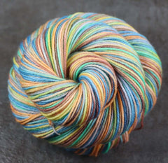 LAST SUNSET AT TURTLE BAY 2: SW Merino/Nylon - Hand dyed Variegated sock yarn / 50gr skein