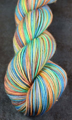 LAST SUNSET AT TURTLE BAY 2: SW Merino/Nylon - Hand dyed Variegated sock yarn / 50gr skein
