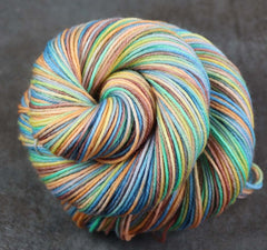 LAST SUNSET AT TURTLE BAY 2: SW Merino/Nylon - Hand dyed Variegated sock yarn / 50gr skein