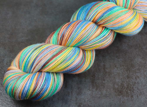 LAST SUNSET AT TURTLE BAY 2: SW Merino Cashmere Nylon - Hand dyed Variegated Sock yarn - 600 yards