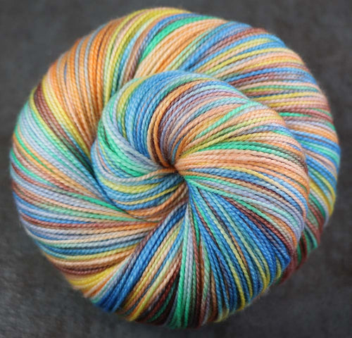 LAST SUNSET AT TURTLE BAY 2: SW Merino Cashmere Nylon - Hand dyed Variegated Sock yarn - 600 yards