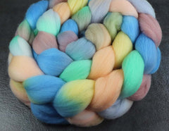 LAST SUNSET AT TURTLE BAY 2: Organic Polwarth roving - 5.0 oz - Hand dyed Spinning wool