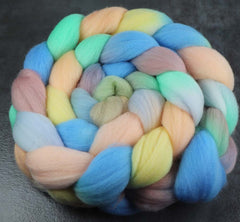 LAST SUNSET AT TURTLE BAY 2: Organic Polwarth roving - 5.0 oz - Hand dyed Spinning wool