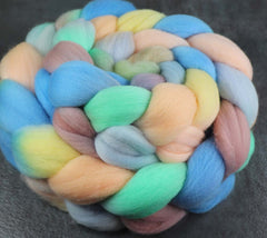 LAST SUNSET AT TURTLE BAY 2: Organic Polwarth roving - 5.0 oz - Hand dyed Spinning wool