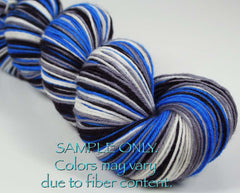 Blue Gray Black White: Self Striping Yarn - Dyed to Order - Sports Team / Detroit