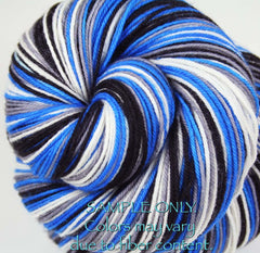Blue Gray Black White: Self Striping Yarn - Dyed to Order - Sports Team / Detroit