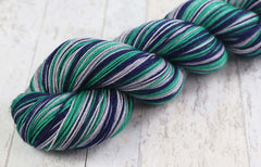 BLUE TEAL GRAY: SW Merino/Nylon - Hand dyed Self-Striping sock yarn - Seattle