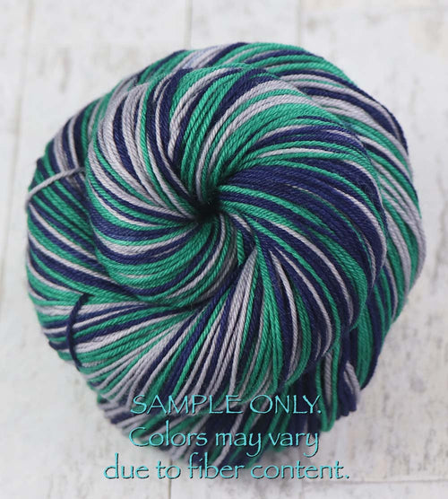 Blue Teal Gray: Self Striping Yarn - Dyed to Order - Sports Team / Seattle