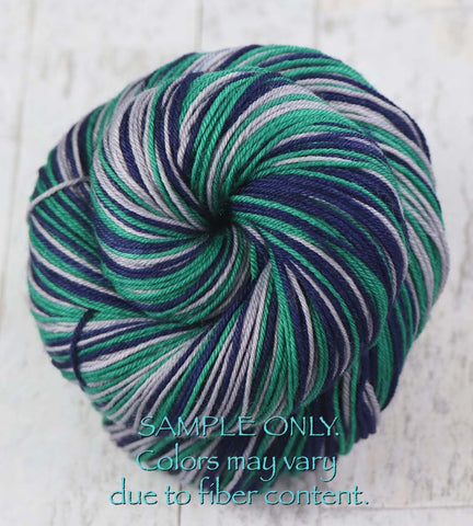 Blue Gray White: Self Striping Yarn - Dyed to Order - Sports Team / Dallas, Connecticut