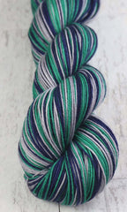 BLUE TEAL GRAY: SW Merino/Nylon - Hand dyed Self-Striping sock yarn - Seattle