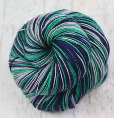 BLUE TEAL GRAY: SW Merino/Nylon - Hand dyed Self-Striping sock yarn - Seattle