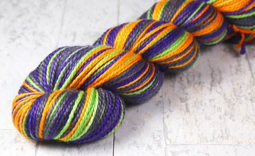 MONSTER MASH 2: SW Merino - Hand dyed self-stripe bulky weight yarn - Halloween