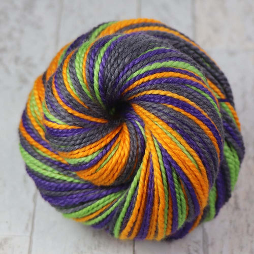 MONSTER MASH 2: SW Merino - Hand dyed self-stripe bulky weight yarn - Halloween