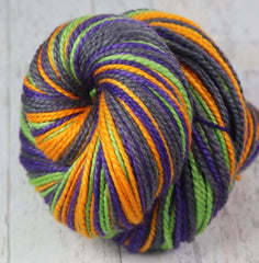 MONSTER MASH 2: SW Merino - Hand dyed self-stripe bulky weight yarn - Halloween