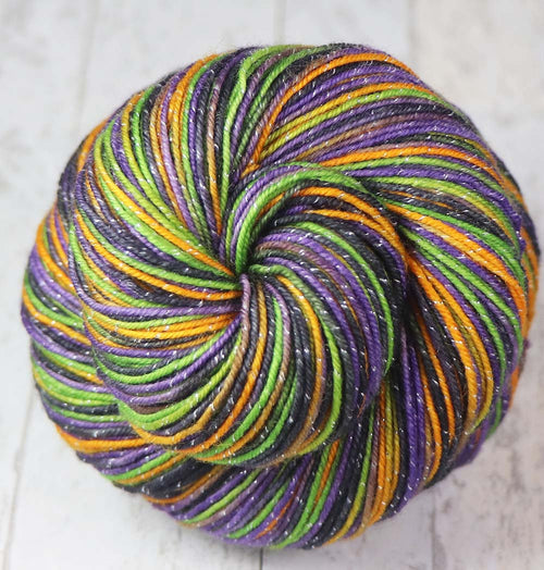 MONSTER MASH 2: SW Merino Lurex Sparkle - Hand dyed Variegated sock yarn