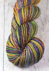 MONSTER MASH 2: SW Merino Lurex Sparkle - Hand dyed Variegated sock yarn