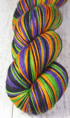 MONSTER MASH 2: SW Merino/Nylon/Cashmere - Hand dyed Self-striping Sock yarn