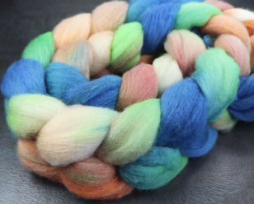 NORTHERN LIGHTS YURT: Merino-Silk Roving - 4.0 oz - Hand dyed wool roving