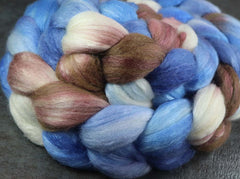OUTRIGGER RUN: Polwarth Silk roving - 4.0 oz - Hand dyed spinning wool