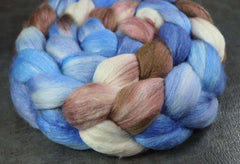 OUTRIGGER RUN: Polwarth Silk roving - 4.0 oz - Hand dyed spinning wool