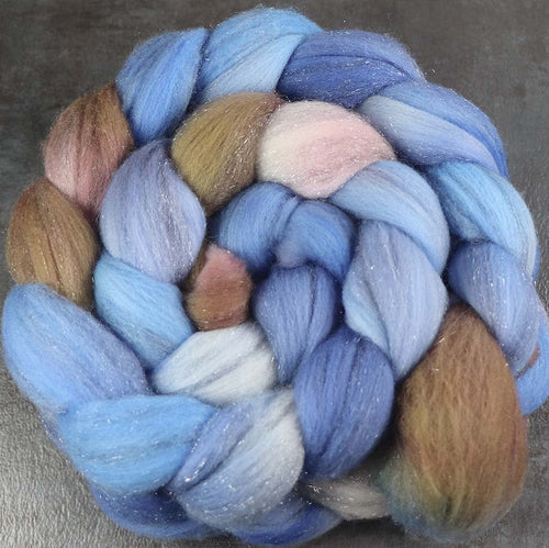 OUTRIGGER RUN: Shaniko Sparkle roving - 4.0 oz - Hand dyed spinning wool