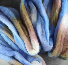 OUTRIGGER RUN: Shaniko Sparkle roving - 4.0 oz - Hand dyed spinning wool