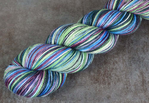 POISON DART FROG: SW Merino/Nylon - Hand dyed variegated sock yarn - tight twist