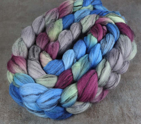 ELEGANT PANEL: Polwarth Silk roving - 4.0 oz - Hand dyed spinning wool - Master Collection