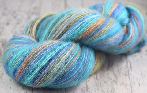 COASTAL CLOUDS: Organic Merino - Hand dyed Variegated Sock yarn - OOAK