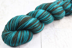 ROCKY SEAS: SW Merino/Nylon - Hand dyed variegated sock yarn - tight twist - "Overdyed Collection"