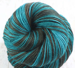 ROCKY SEAS: SW Merino/Nylon - Hand dyed variegated sock yarn - tight twist - "Overdyed Collection"