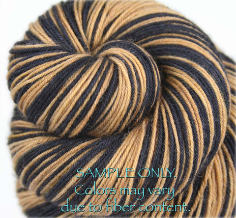 Dyed-To-Order: BLACK-ORANGE - Hand dyed Sports Self Striping Sock Yarn - CINCINNATI, SAN FRANCISCO