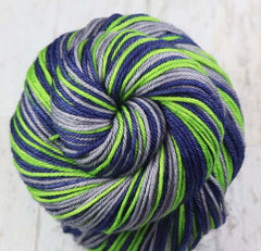 BLUE GREEN GRAY: SW Merino-Nylon DK - Hand dyed Self-Striping yarn - Seahawks
