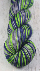 BLUE GREEN GRAY: SW Merino-Nylon DK - Hand dyed Self-Striping yarn - Seahawks