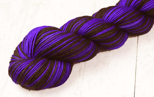 Black & Purple: Self Striping Merino Yarn - Sorority, Fraternity Colors - Dyed to Order