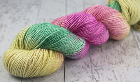 PRETTY IN PINK AT PAIA: SW Merino/Nylon - Hand dyed variegated sock yarn - tight twist