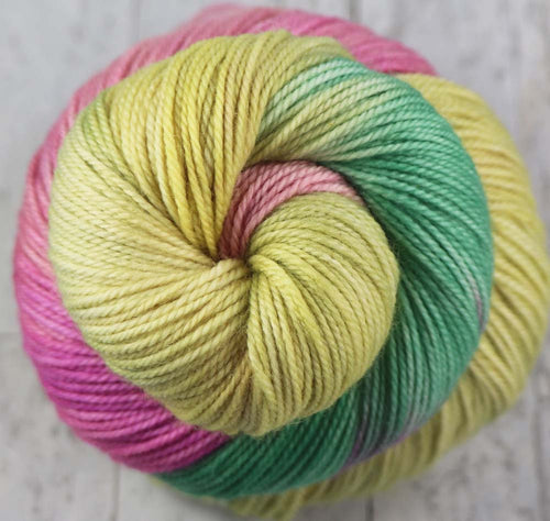 SPRINGTIME BLOOMS: SW Merino-Nylon - Sport weight - Hand-dyed Variegated yarn