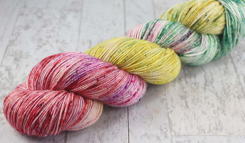 PRETTY IN PINK AT PAIA: SW Merino/Lurex Sparkle - Hand dyed Variegated sock yarn