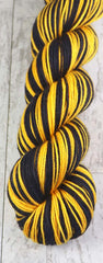 BLACK GOLD WHITE: SW Merino/Nylon - Hand-dyed Self-Stripe Sport weight yarn - PITTSBURGH