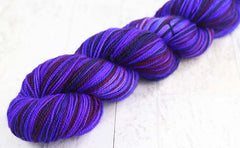 SUPERHERO: SW Merino/Nylon - Hand dyed variegated sock yarn - tight twist - "Overdyed Collection"