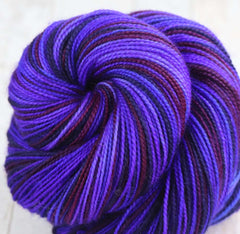 SUPERHERO: SW Merino/Nylon - Hand dyed variegated sock yarn - tight twist - "Overdyed Collection"